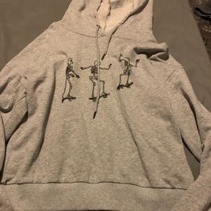 Large Gray skating skeletons shirt